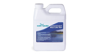 Scotts Waterer Concentrated Blue Lake Dye bottle on a white background