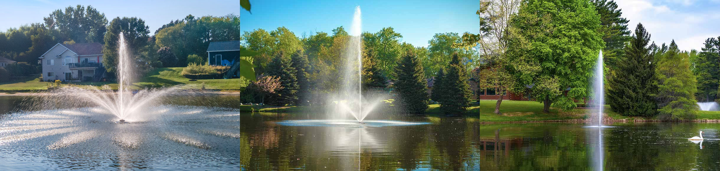 Triad Fountain For Large, Commercial Ponds